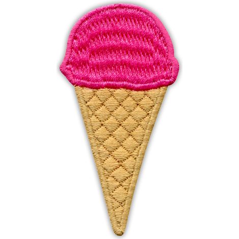 Patchion Eiscreme – Fruchtsorbet – Magnetische Rückseite – Gestickter Aufnäher/Abzeichen/Emblem