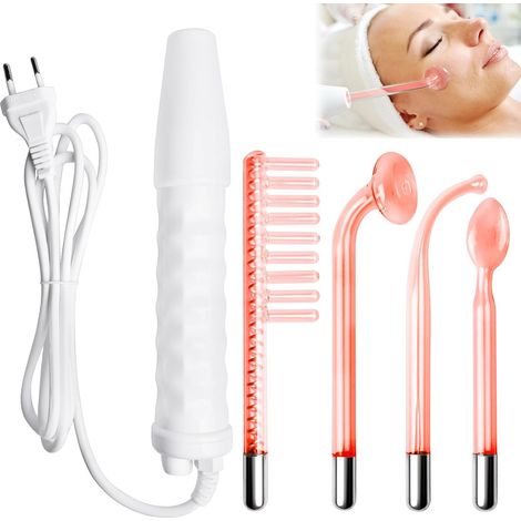 Bâton à haute fréquence pour le visage, raffermissement de la peau portable à haute fréquence avec 4 tubes néon différents, appareil portable à haute fréquence, appareil de soins de la peau (1/5)