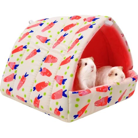 Maison pour Cochon d'Inde, Lit Confortable pour Rat, Niche Lavable pour Petits Animaux, Nid d'hiver pour Rats, Hamsters, Chinchillas, Cochons d'Inde