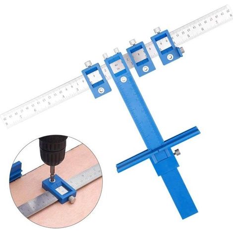 Guide de perage pour tiroirs gabarit de perage pour porte et poigne PZCC (1/2)