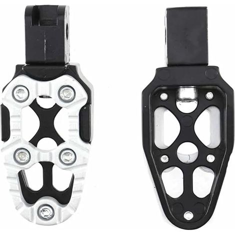 SHINING HOUSE Pédale arrière Repose-Pieds en Métal pour Moto, Pédale De Passager, Siège Arrière, Scooter, Vélo Tout-Terrain, Modification Universelle, Pièce De Rechange, Accessoire(Blanc) (1/5)