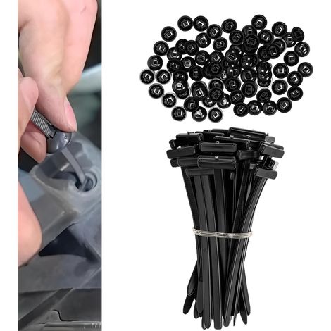 Noir, 90x20x5mm, 50 pcs boucle de serre-câble universelle en nylon autobloquante, boucle universelle en nylon, pour la réparation mécanique et l'entretien quotidien (1/5)