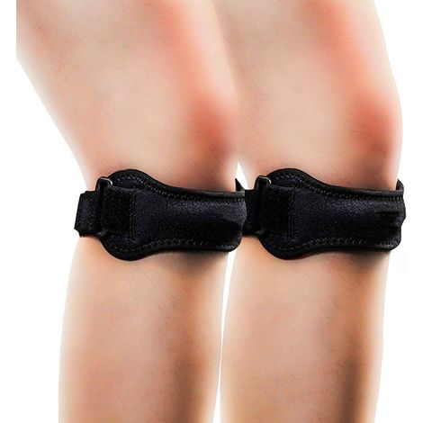 Lot de 2 genouillères de soutien et de stabilisation de la rotule pour soulager les douleurs au genou, idéales pour la randonnée, le football, le basketball, la course à pied, le syndrome rotulien, le (1/5)
