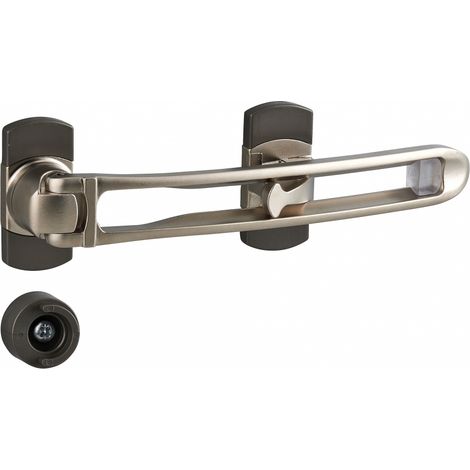 Thirard – Entrebailleur pour porte d'entrée – Taquet d'arrêt nickelé – Dimensions 169mm – Amortisseur de bruit – Adaptable à tous types de portes