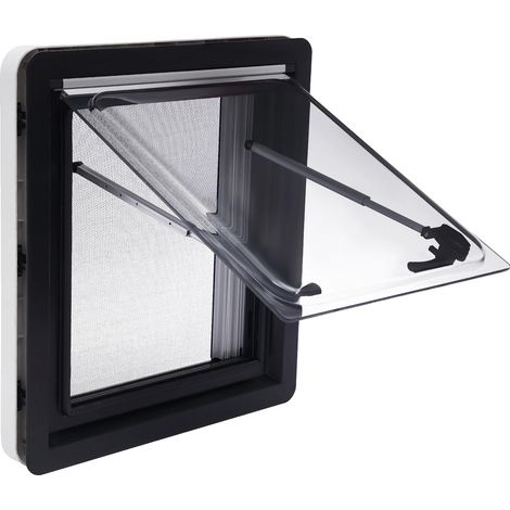 Fenêtre de ventilation RV, matériaux durables, circulation d'air améliorée, Noir (1/2)