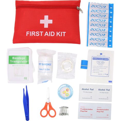 Kit de secours d'urgence 14 pièces - Trousse portable pour maison, voyage, camping et extérieur (1/5)
