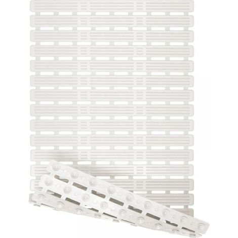 Tapis De Bain - Tapis De Douche Antidérapant Avec Ventouses - Drainage Rapide Par Trous Et Fond Surélevé - Facile À Découper Et Lavable - 1 Pièce
