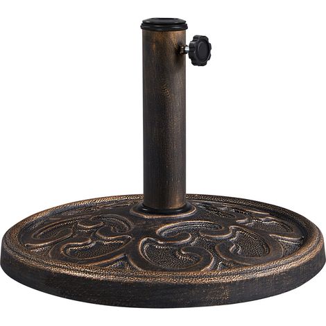 Yaheetech Pied de Parasol en Résine 10 kg Rond 44,5 cm de Diamètre Socle de Parasol Style Vintage Terrasse Piscine Patio Jardin Restaurant (1/5)