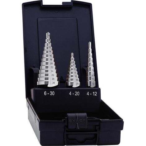 Exact 05332  HSS Stufenbohrer-Set 3teilig     3-Flächenschaft 1 Set