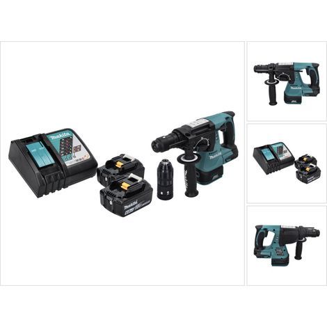 Makita DHR 243 RG Marteau perforateur sans fil 18 V SDS plus Brushless + 2x batterie 6,0 Ah + chargeur