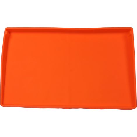 Tapis de cuisson orange pour barbecue extérieur, plaque de protection en silicone résistant à la chaleur, pliable, 71 cm (1/5)