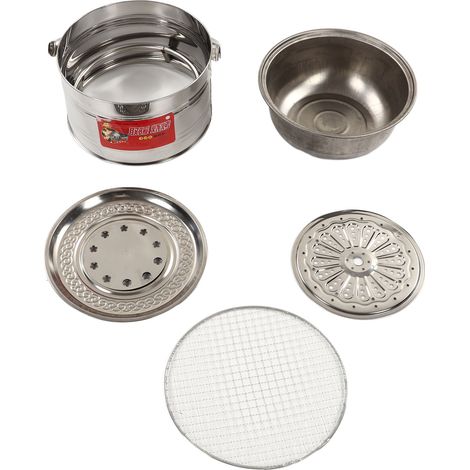 Couverture de poêle de camping en acier inoxydable, 12 évents, argenté, épaisse, protection pour chauffage extérieur (1/5)