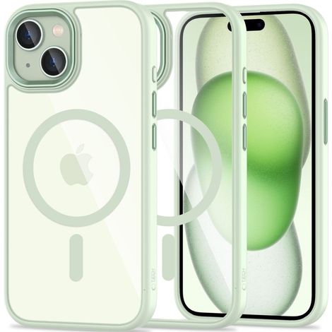 TECH-PROTECT MAGMAT MAGSAFE IPHONE 15 VERT/TRANSPARENT (1/5)