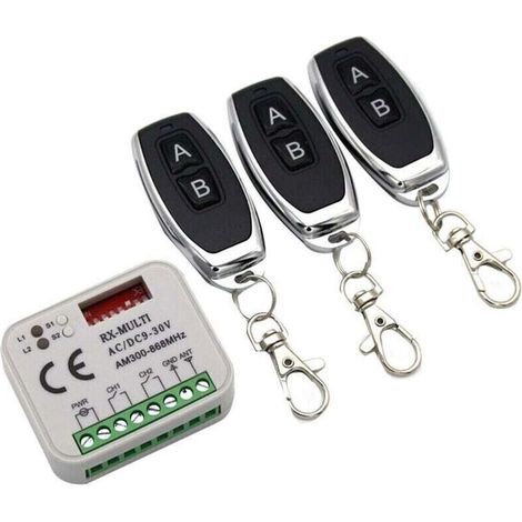 SABIR RéCepteur à Distance pour Portail de Garage 433 868MHz RX MULTI 300-900MHZ AC/DC 9-30V RéCepteur avec TéLéCommande.. (1/4)