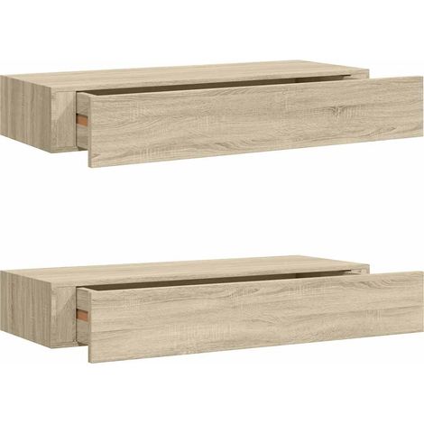 Maison Exclusive - Wandregale mit Schubladen 2 Stk. Eichen-Optik