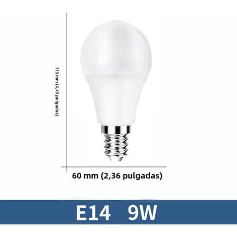(Lumière naturelle 9W Culot à vis E14) 6 ampoules LED, très efficaces et économes en énergie, avec une durée de vie allant jusqu'à 50 000 heures. (1/5)