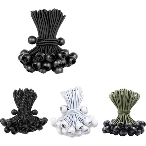 Corde elastiche con sfere, lunghezza 15 cm, struttura resistente, confezione da 20 pezzi assortiti (1/2)