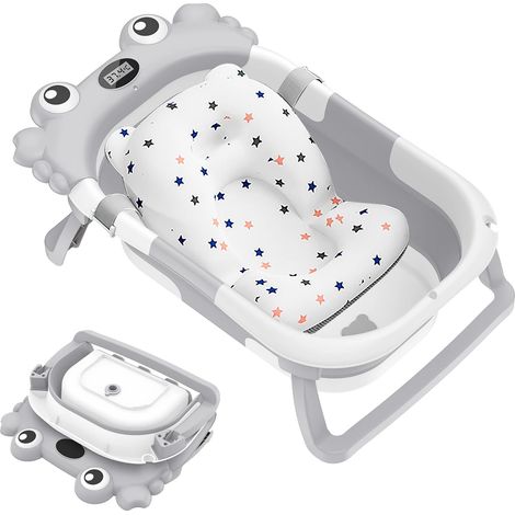 Vaschetta per neonati, base antiscivolo, termometro incorporato, grigio - Tipo A (1/2)