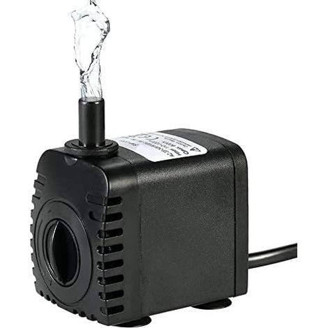 600L/H 8W Mini Pump Aquarium Submersible Water Pump for Aquarium Tabletop Fountains Pond Water Gardens and Hydroponic Systems with 2 Nozzles AC220-240V