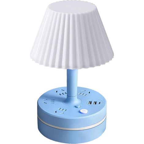 Lampe De Table - Lampe De Chevet Avec Prises Ac Et Ports Usb - 3 Prises Ac - 2 Ports Usb - 1 Port Usb Type C - Pour Chambre À Coucher Et Salon - 1 Pièce (1/5)