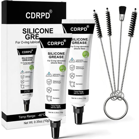 20g Graisse Silicone 2 Tubes de 10g+ 4 Pcs Goupillon De Nettoyage 11cm (1/5)