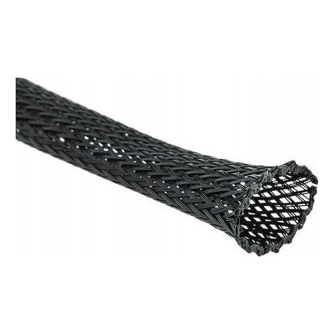 Trenza de poliéster de 3 mm y 1 m, color negro