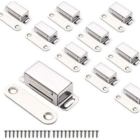 Magnete für Schränke, magnetische Verschlüsse aus Edelstahl für Küchentüren, Badezimmer, Schränke, Türen und Schubladen, 10er-Set (1/5)