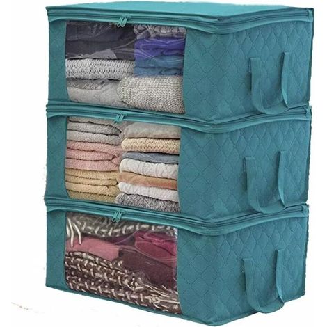 Lot de 3 sacs de rangement pliables pour vêtements ou sous-lit