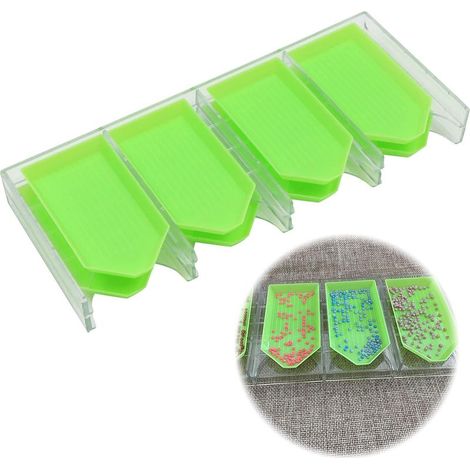 Plateau de rangement pour peinture diamant - Accessoire d'art en plastique, outil de bricolage avec 8 emplacements, convient aux supports diamant, aux loisirs créatifs, aux bijoux et au nail art (23,2