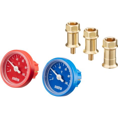 Oventrop Thermometersatz rot und blau passend zu ''Optibal P'' DN 25 und DN 32 1078182 (1/2)