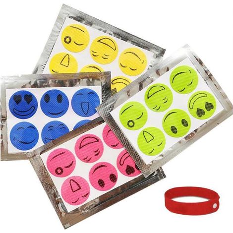 Patch Anti-Moustiques - Huile Essentielle de Citronnelle - Forme Sourire - Diamètre 2,5 cm - Pour Enfants et Adultes - 300 Pièces (1/5)