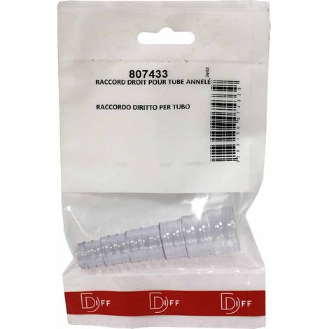 Raccord droit pour tube annelé Ø16-18 mm