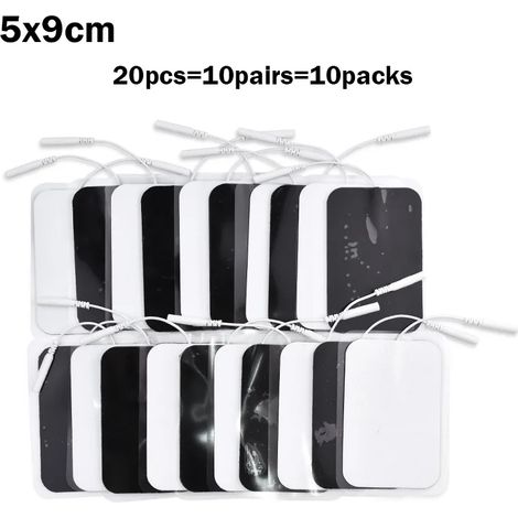 20/100 TENS/EMS-Elektroden zur Nerven- und Muskelstimulation, 5 x 5 cm, Gelpads, Physiotherapiegerät, 2-mm-Stecker  06063-AquaForge