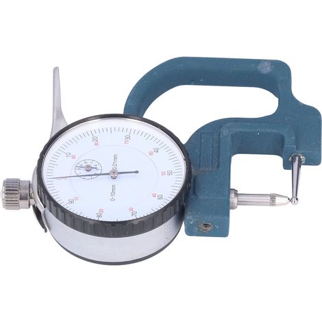 Jauge d'épaisseur à cadran rond précise en alliage d'aluminium 0-10mm pour mesure films cuir papier (1/5)