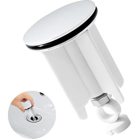 Bouchon Evier Cuisine Bonde Douche De Vidange Réglable en Hauteur Remplacement pour Bonde De Lavabo pour Cuisine, Salle De Bain, Baignoire (Blanc) (1/5)