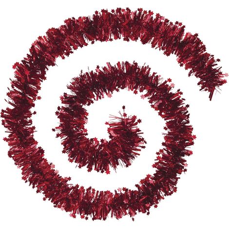 Guirlande touffue et étoilée Rouge 100x6x2 m (1/2)