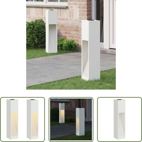 Außenbeleuchtung - Solar LED Wegeleuchte 2 pcs Weiß Kalt gewalzter Stahl (1/5)