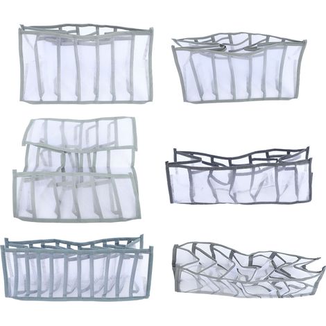 Lot pliable pour vêtements, boîte de rangement compartimentée, séparateur de linge pour sous-vêtements et pantalons, gris (1/5)