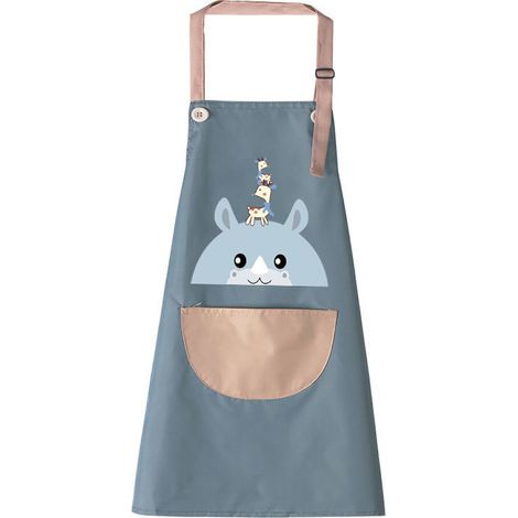 de cuisine bleu avec poche pour lingettes imperméable et