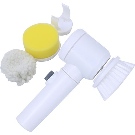 Brosse de nettoyage électrique 5 en 1 à piles pour cuisine salle de bain baignoire douche carrelage moquette canapé (1/3)