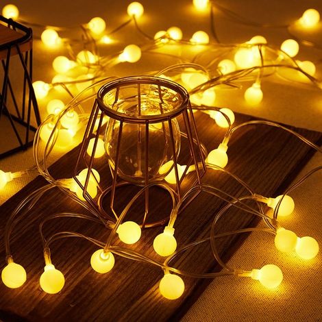 Guirlande LED 10 mètres 100 boules blanc chaud (1/5)