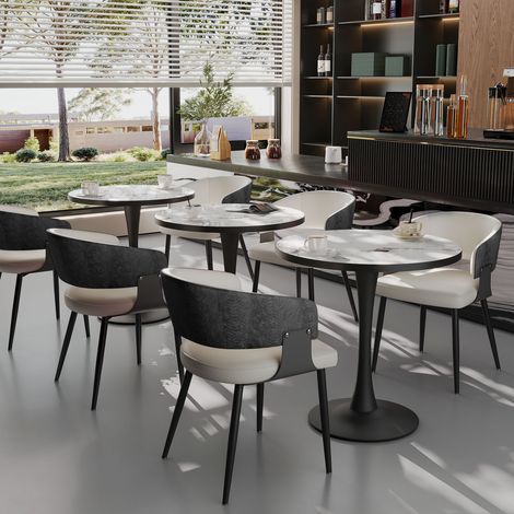 2pcs Kitchen Dining Chair Crocodile Texture Upholstered Faux Leather Cushion Seat, Black