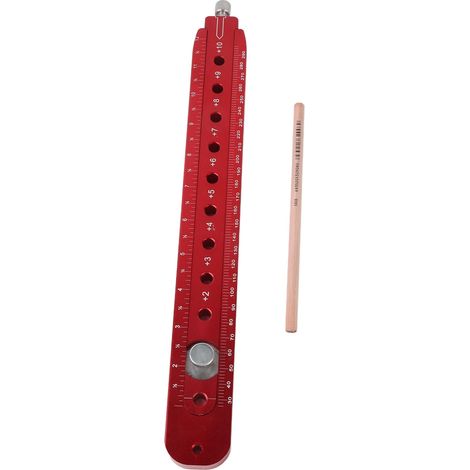 Compás portátil de aleación de aluminio para carpintería, herramienta de marcado en pulgadas ajustable, regla de marcado en forma de L. (1/5)