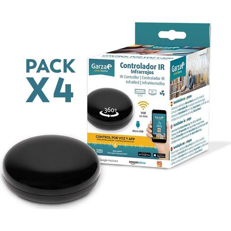 Garza Smarthome - Pack de 4 Controladores Inteligentes IR Infrarrojos