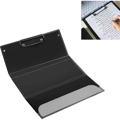 Porte-documents - Porte-documents à trois volets - Porte-documents en métal pour dossiers médicaux - Fournitures de bureau - Noir - PPZwart (1/5)