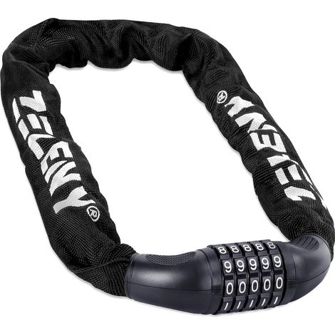 Lucchetto per moto/bicicletta con combinazione a 5 cifre, catena da 90 cm