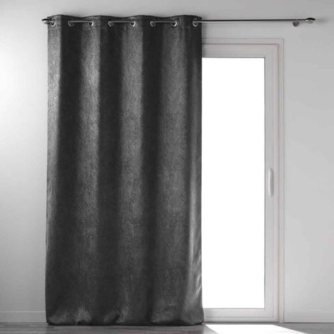 Rideau Occultant "Mélodie" 135x280cm Anthracite (1/4)