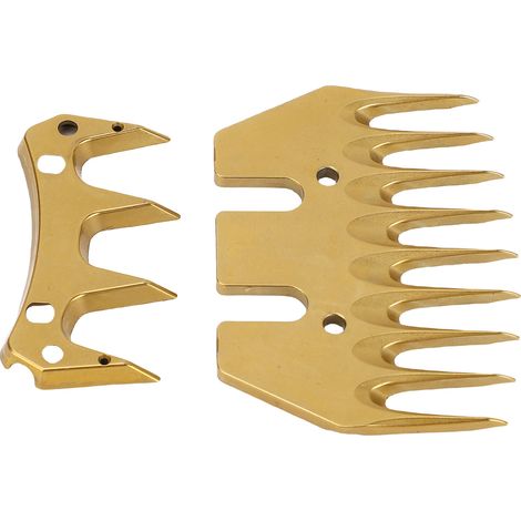 Lames Rechange Tondeuse Mouton Or 9 Dents Espacement 10mm Acier Carbone Elevé pour Tonte Laine Epaisse Alpaga Debutant Lot de 2 (1/5)