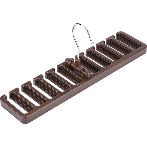 10 fentes cravate ceinture écharpe support organisateur robuste en plastique placard armoire gain de place marron