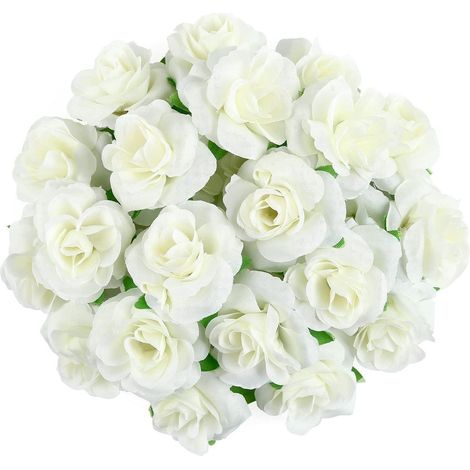 Blumenköpfe Künstliche 50x 4cm Hellgelb Rosen Deko Set 8 4 cm (1/5)